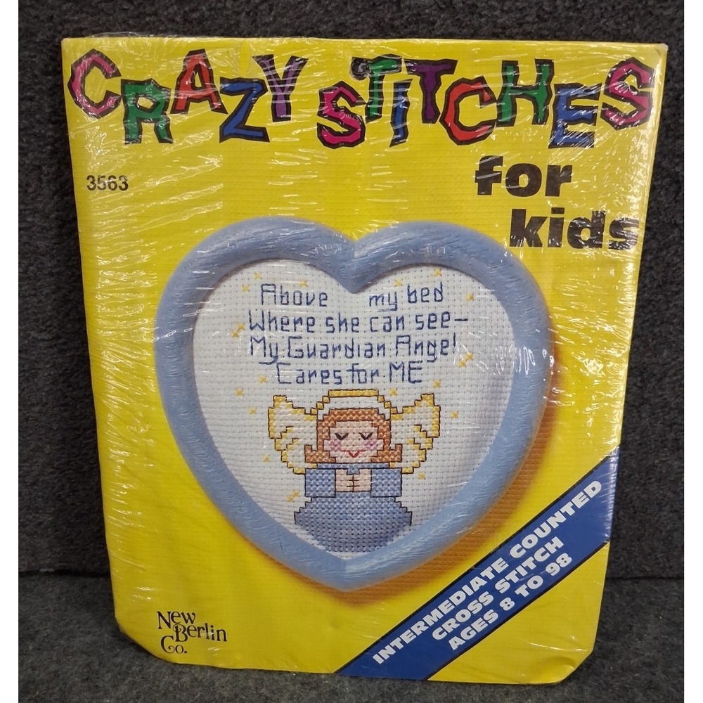 New Berlin Crazy Stitches For Kids 3563 Guardian Angel with Frame Ages 8+